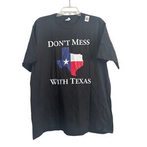 NWOT Port and Company Don't Mess With Texas Black Men's Cut Tee Size XL